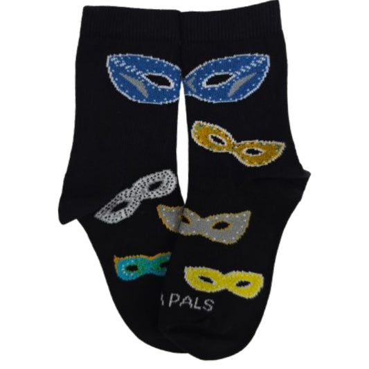 Masquerade Mask Sock in Black (Ages 3-7)