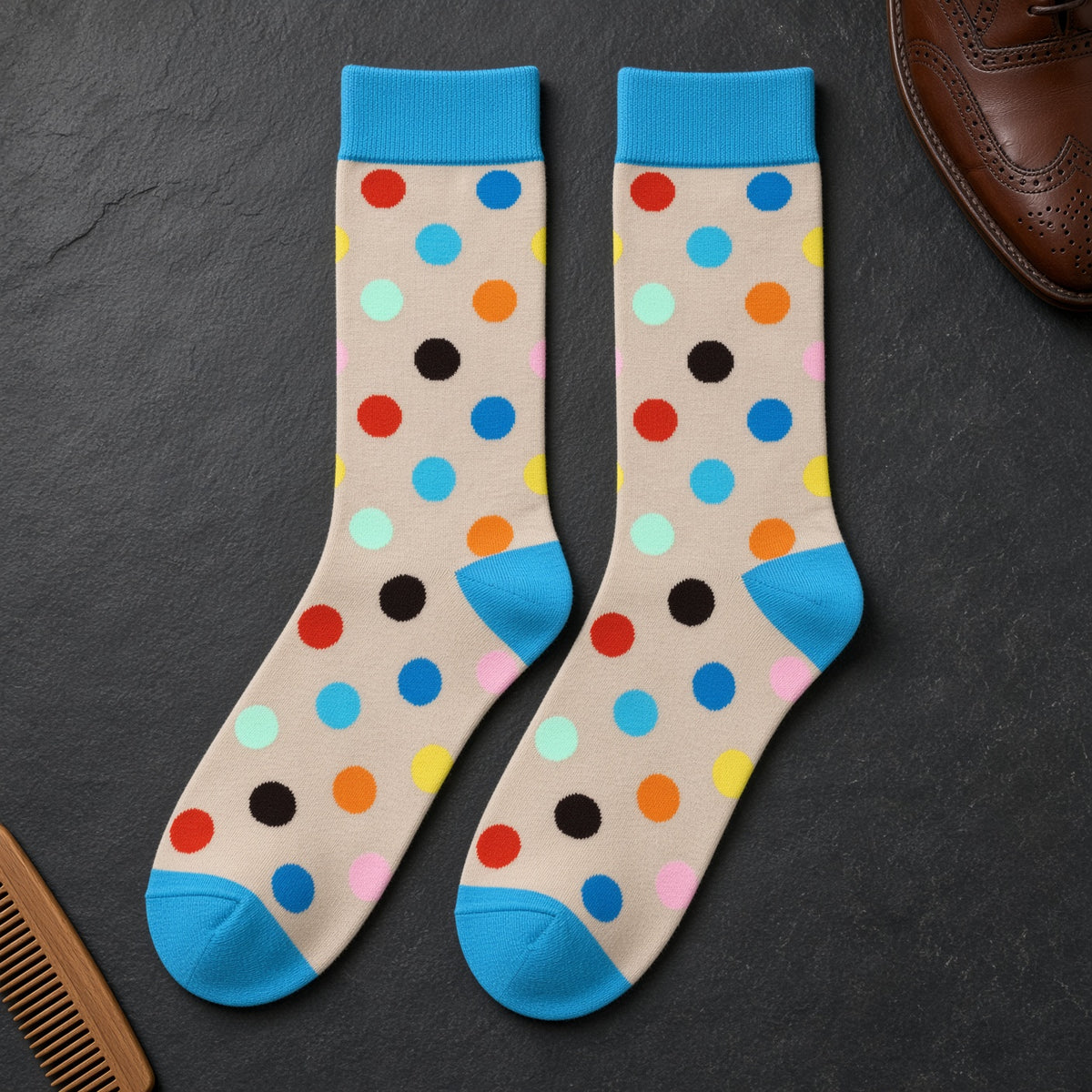 Colorful Polka Dots Socks from the Sock Panda (Adult Large)