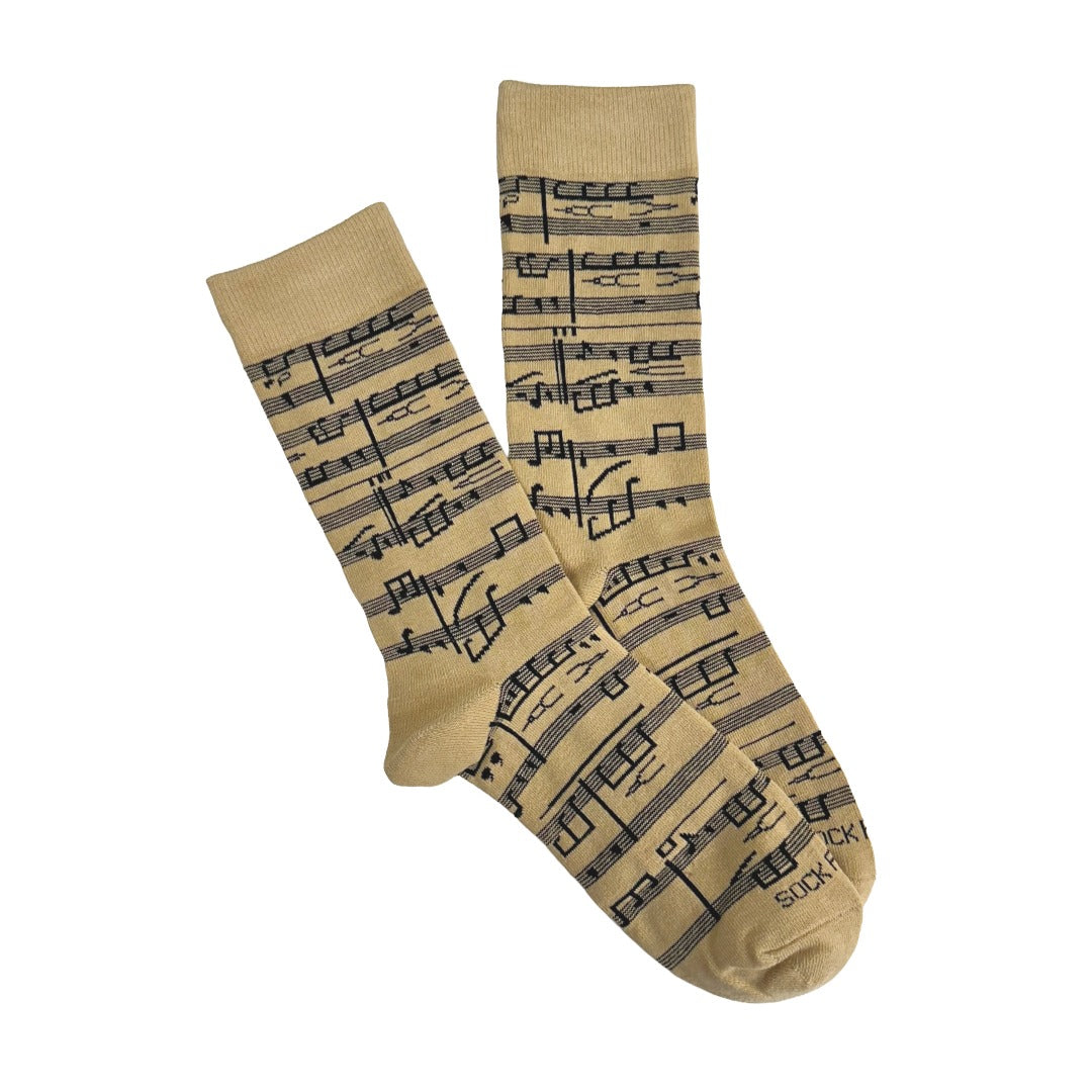 Music Note Pattern Socks from the Sock Panda (Adult Large - Men's Shoe Sizes 8-12)