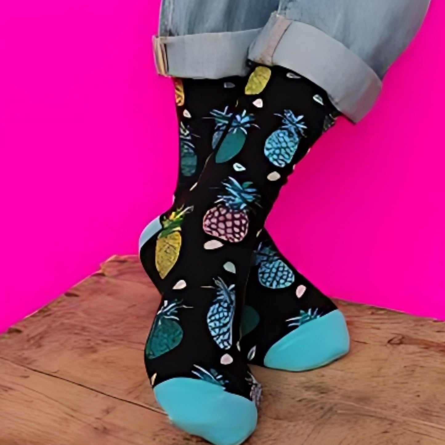 Pineapple Patterned Socks from the Sock Panda (Adult Large - Men's Shoe Sizes 8-12)