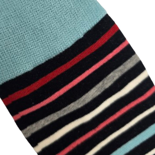 Teal Striped Socks from the Sock Panda (Adult Large - Men's Shoe Sizes 8-12)