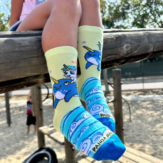 Unicorn Riding a Narwhal Socks from the Sock Panda (Ages 3-7)