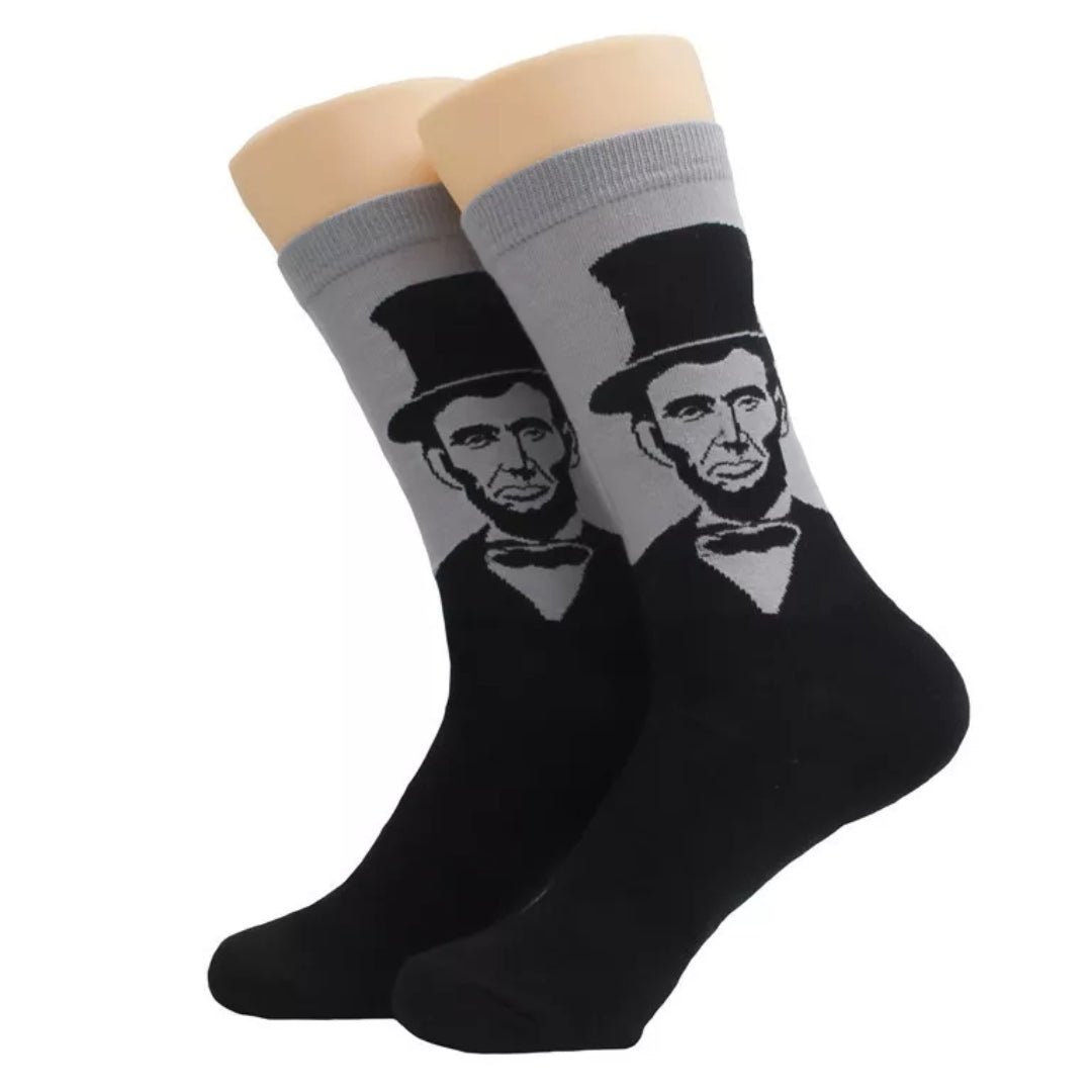 Abraham Lincoln Socks from the Sock Panda (Adult Large), LincolnLg