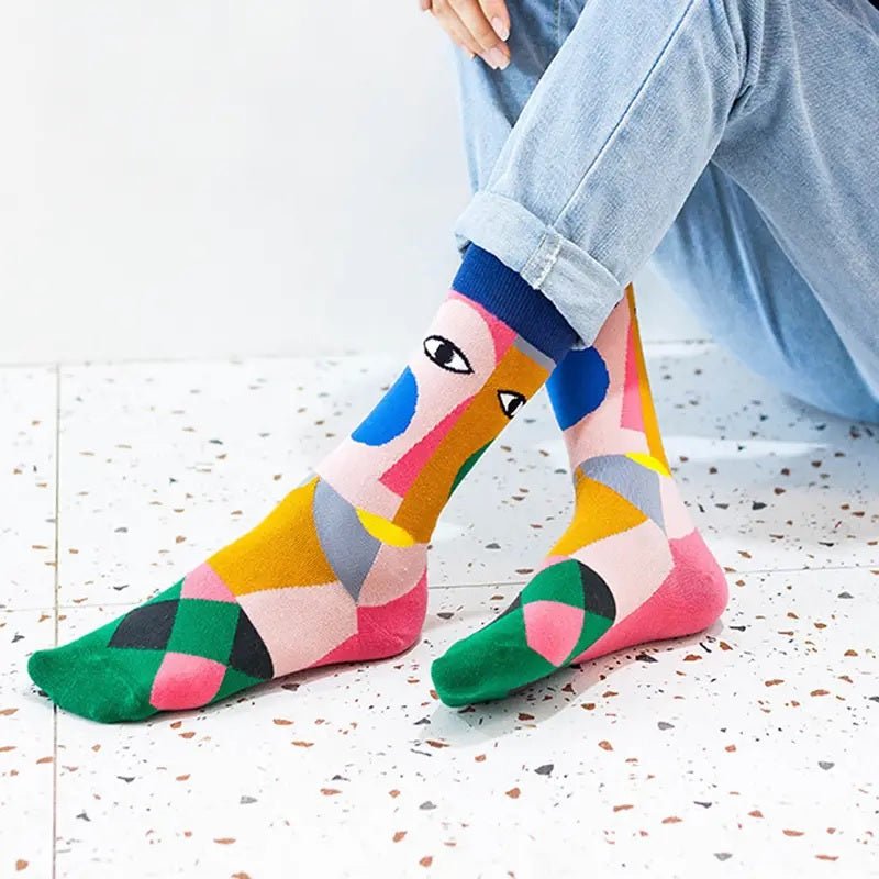 Abstract Art Socks from the Sock Panda (Adult Medium - Women's Shoe Sizes 5-10), AbstractArtMd