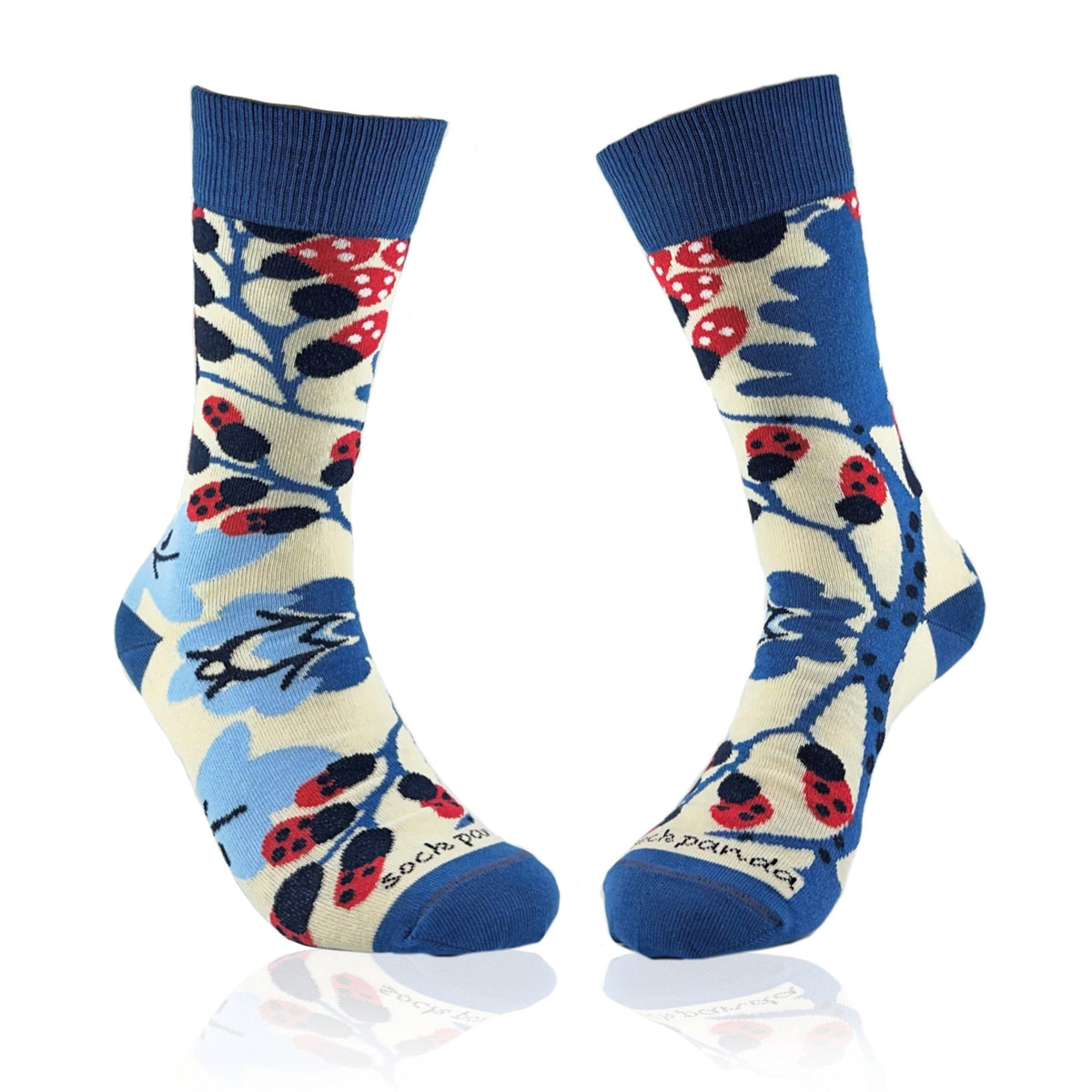 Abstract Ladybug in the Flowers Socks (Adult Medium), Ladybug