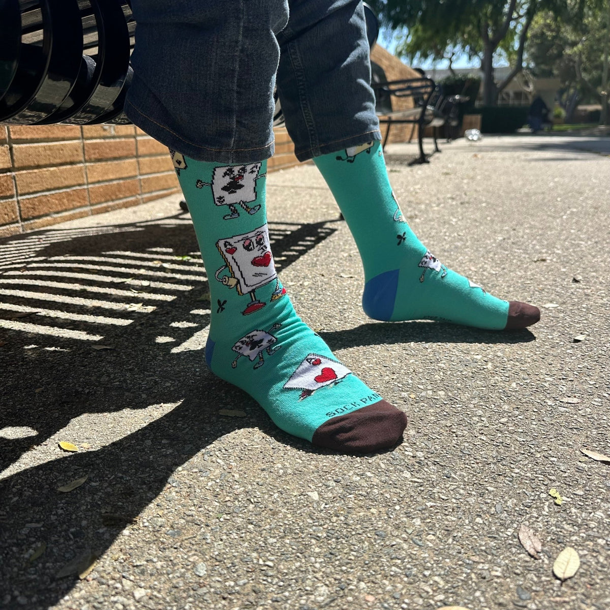 Ace of Hearts Playing Cards Socks from the Sock Panda (Adult Large), PlayingCardsLg