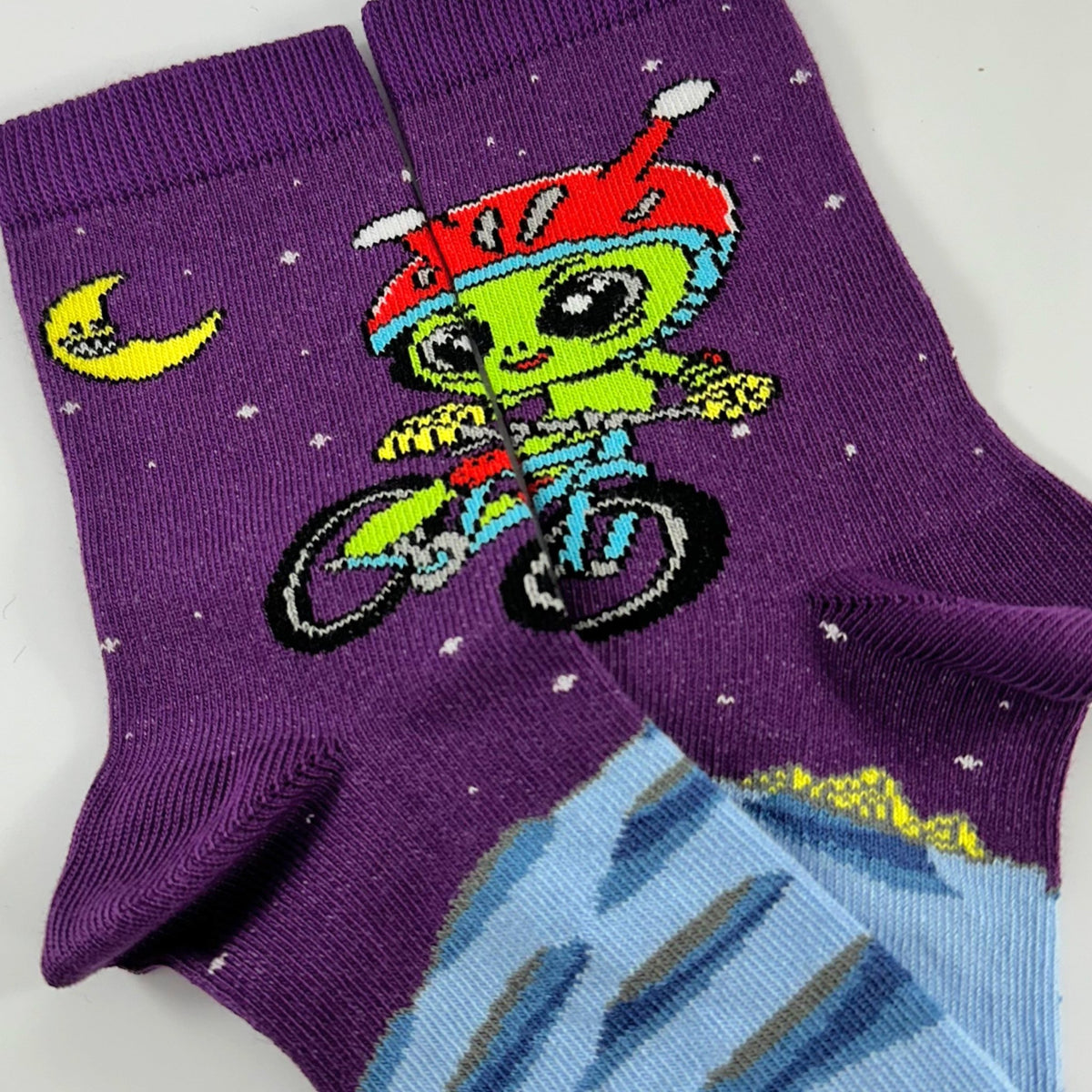 Alien Biker Socks from the Sock Panda (Ages 3-7), AlienBikerMd