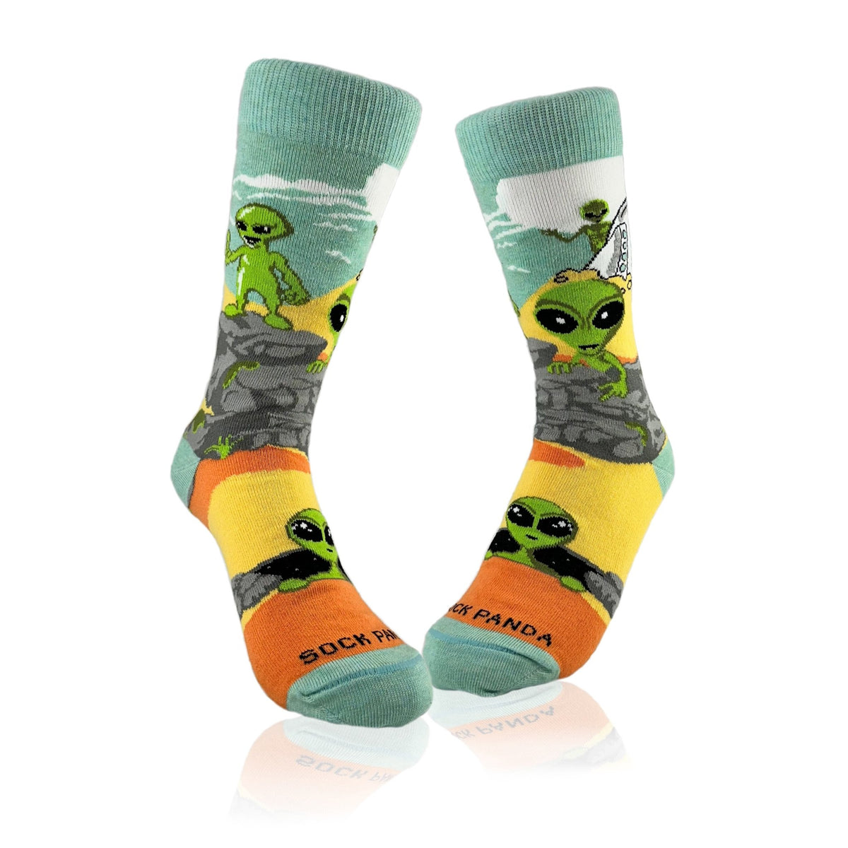 Alien Desert Crash Landing Socks from the Sock Panda, AlienRoswellLg