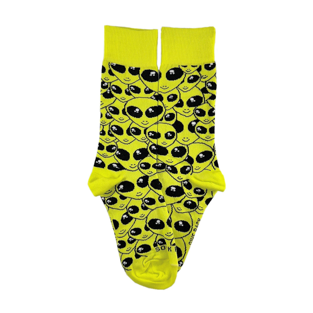 Alien Face Pattern Socks from the Sock Panda (Adult Small - Shoe Sizes 2-5), AlienFacesSm