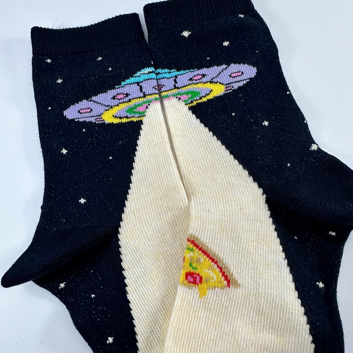 Alien Pizza Abduction Socks from the Sock Panda (Ages 3-7), AlienPizzaMd