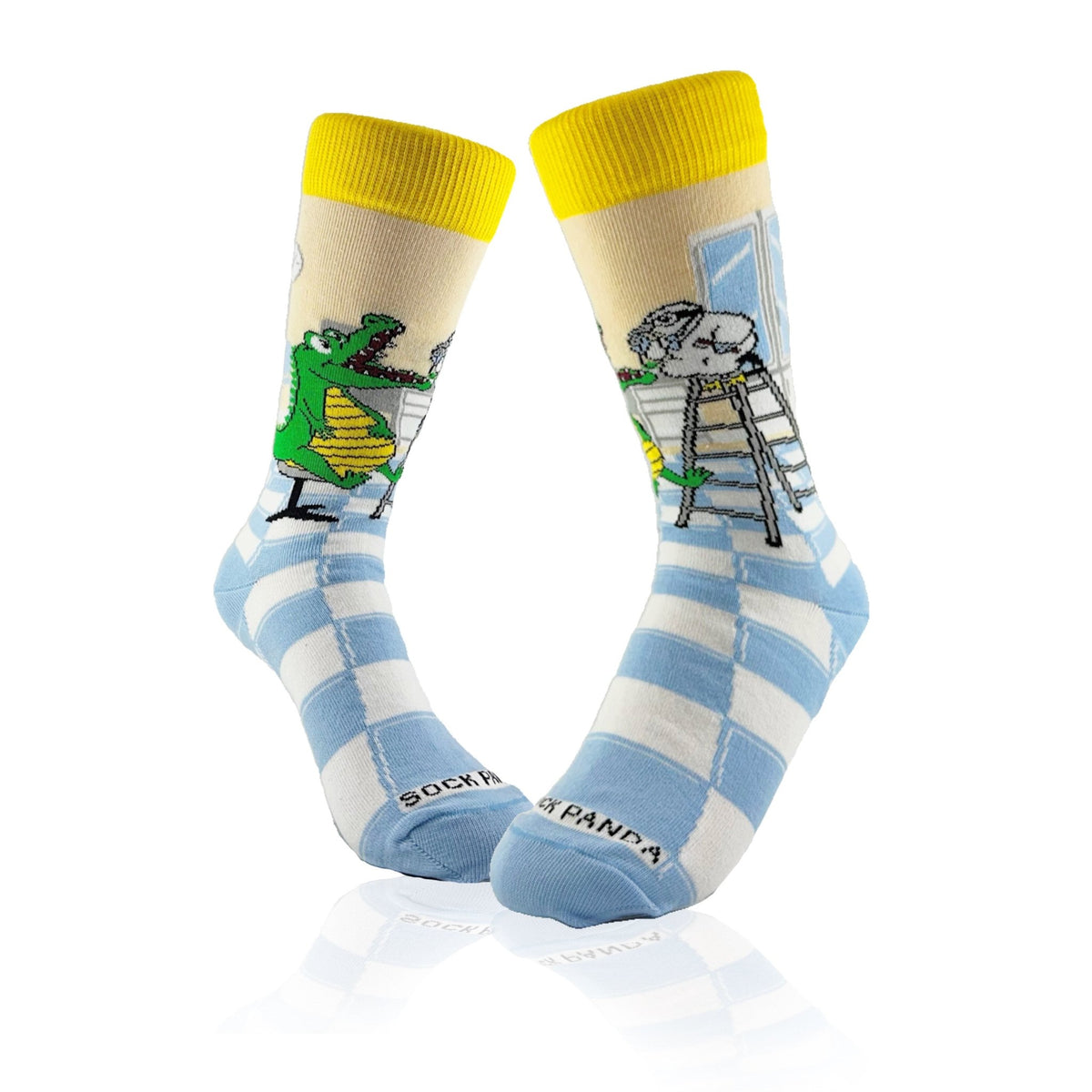 Alligator Visits Bird Dentist from the Socks Panda (Adult Small), AlliGatorDentistSm