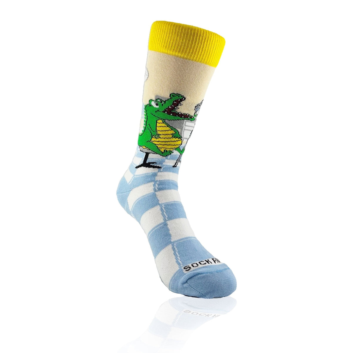 Alligator Visits Bird Dentist from the Socks Panda (Adult Small), AlliGatorDentistSm