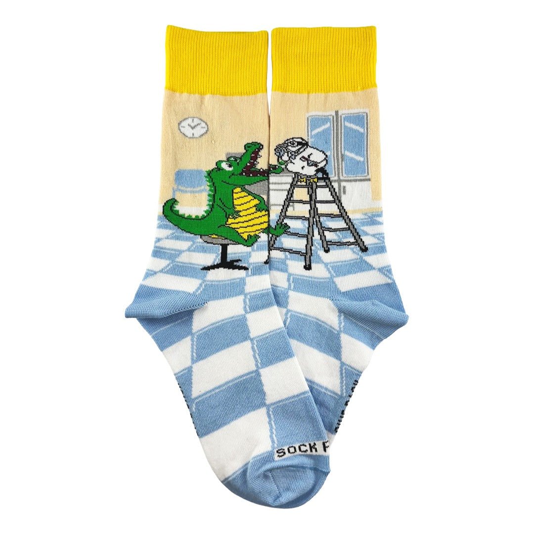 Alligator Visits Bird Dentist from the Socks Panda (Adult Small), AlliGatorDentistSm
