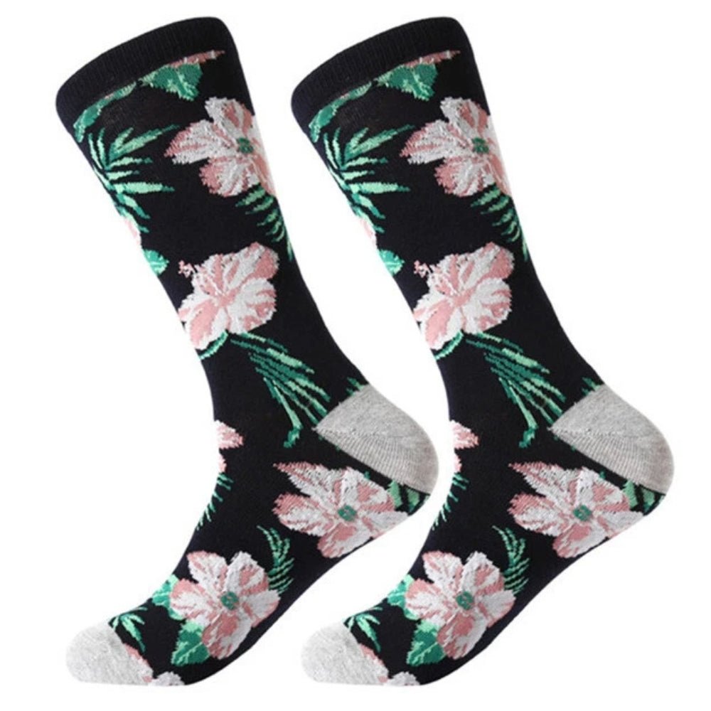 Aloha Hawaiian Floral Hibiscus Pattern Socks (Adult Large), HibiscusLg
