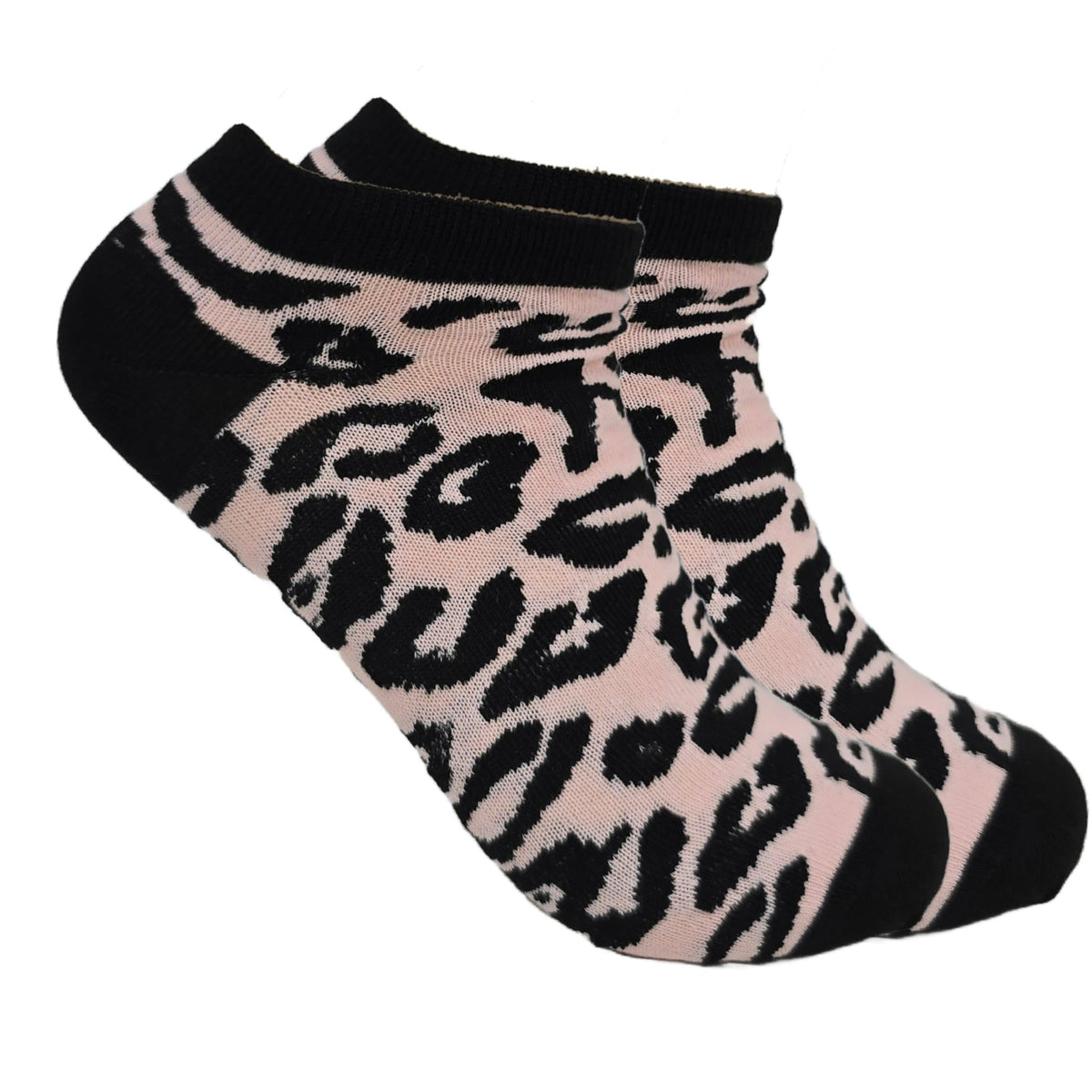 Animal Print Ankle Socks (Adult Medium - Women's Shoe Sizes 5-10), AnimalAnkTan
