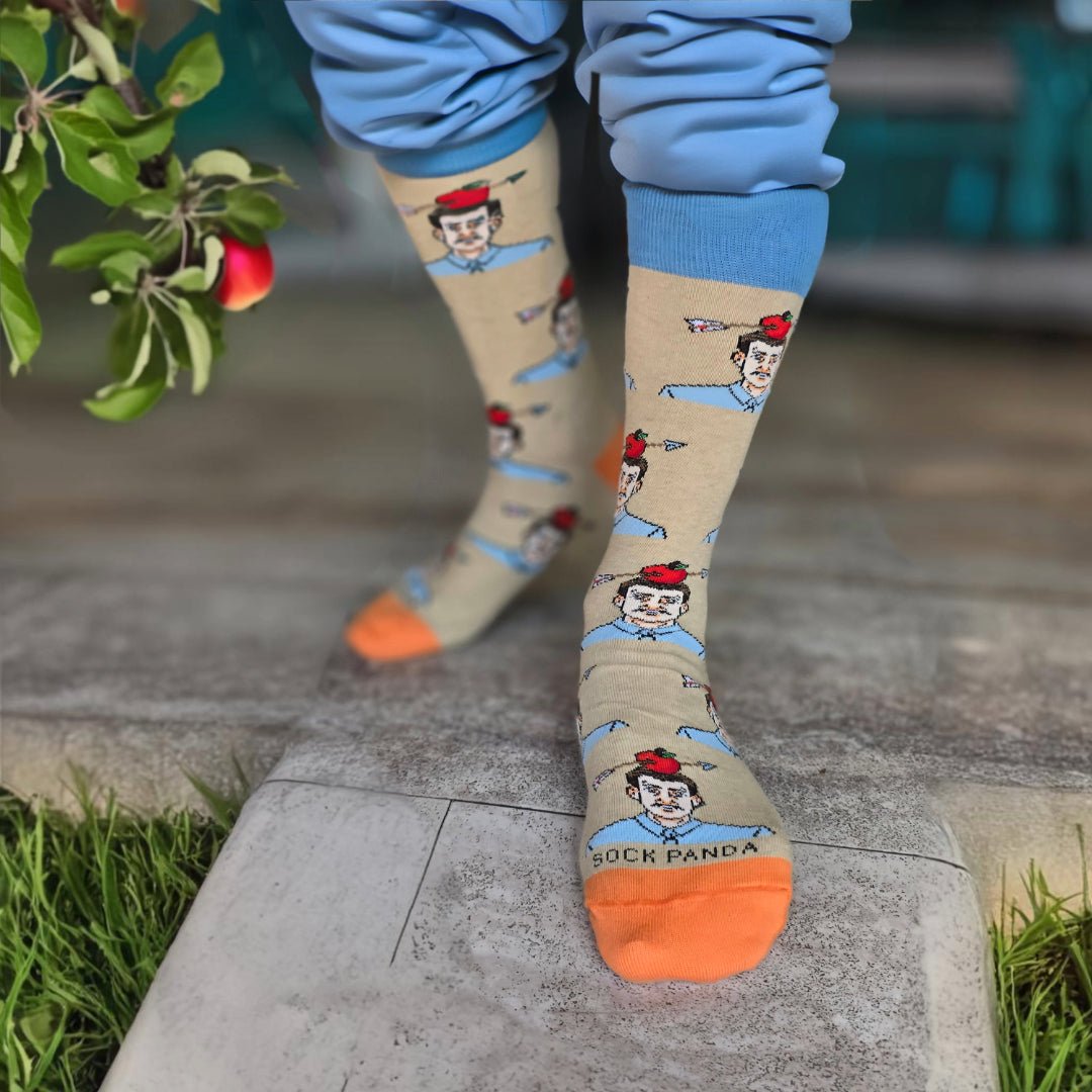Apple Arrow Shot Socks from the Sock Panda (Adult Large - Shoe Sizes 8-13), AppleShotLg