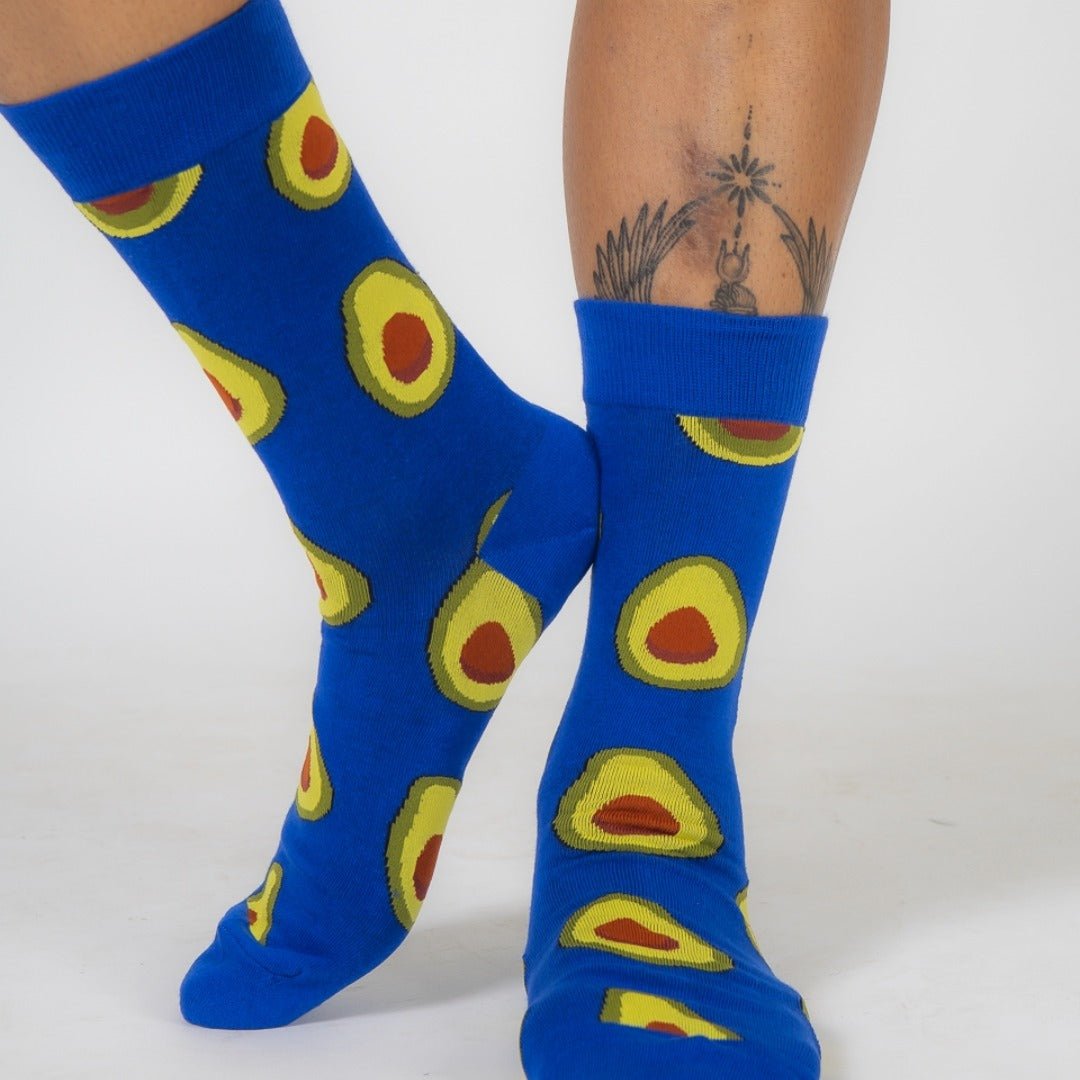 Avocado Patterned Socks from the Sock Panda (Adult Large - Men's Shoe Sizes 8-12), Avocado Man
