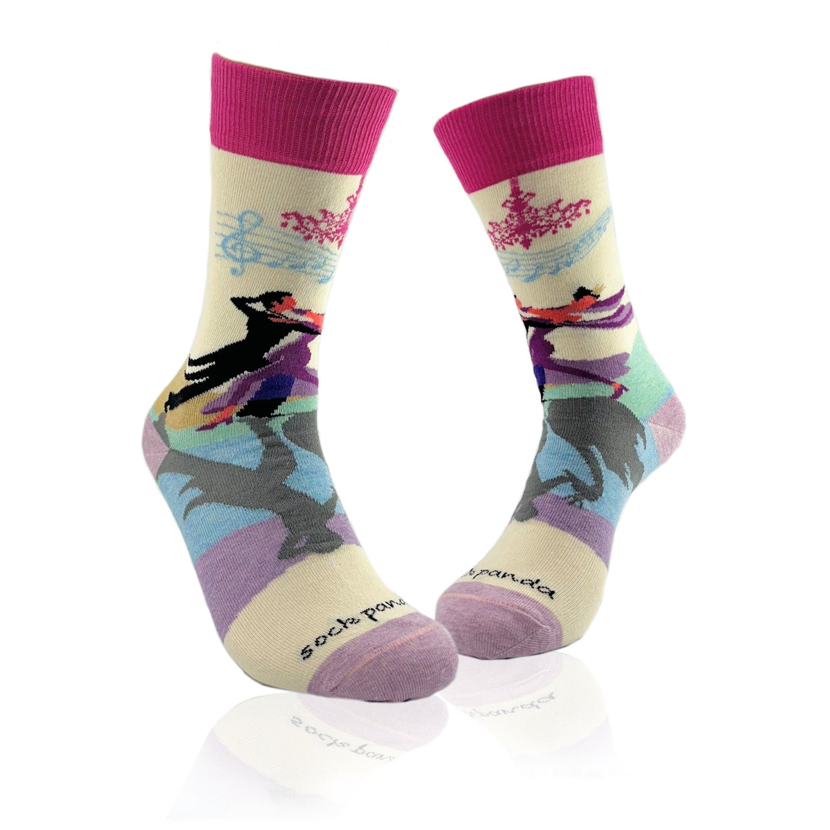 Ballroom Dancers Socks from the Sock Panda (Adult Medium), BallroomSwanMd