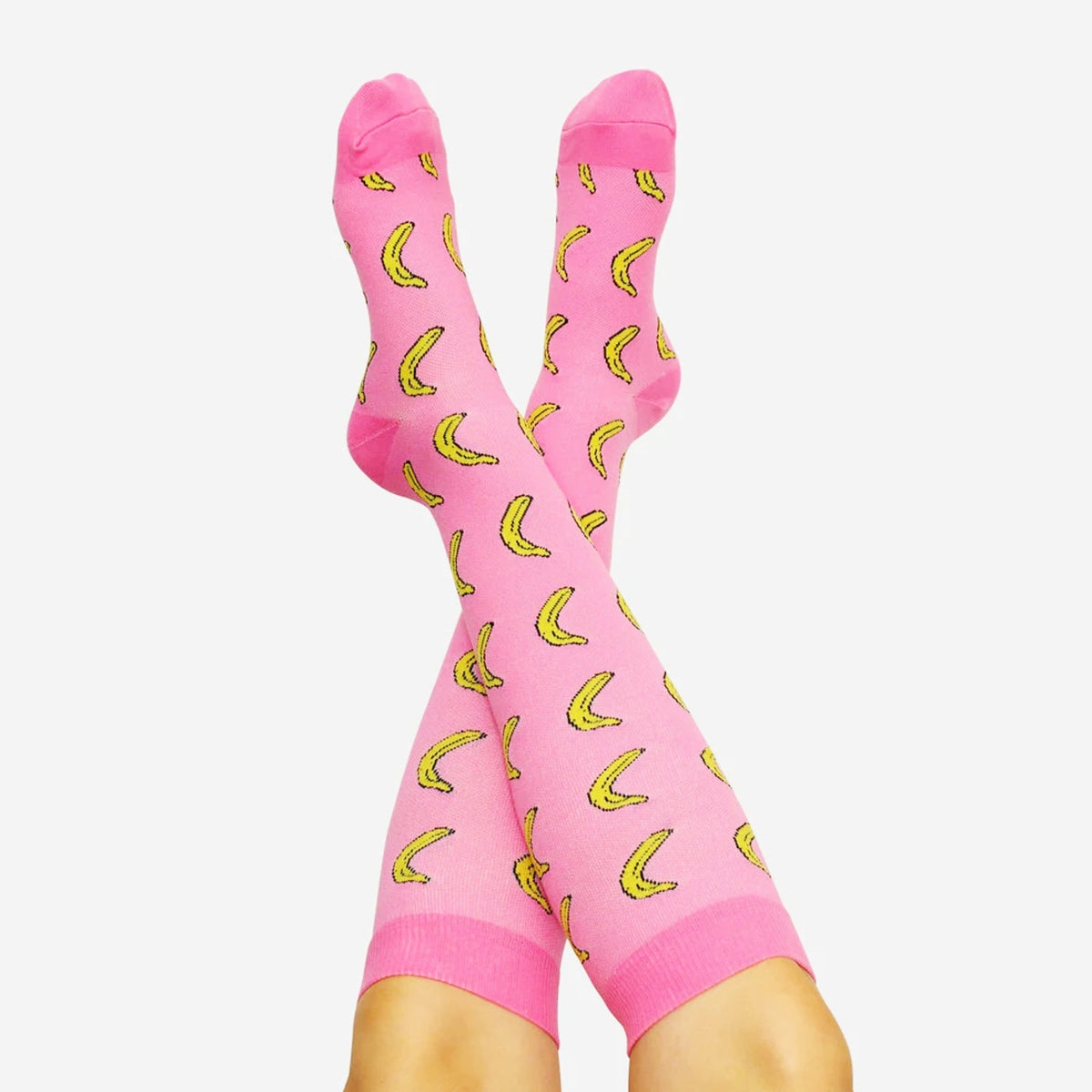 Banana Pattern Knee High (Compression Socks), BananaCompMd