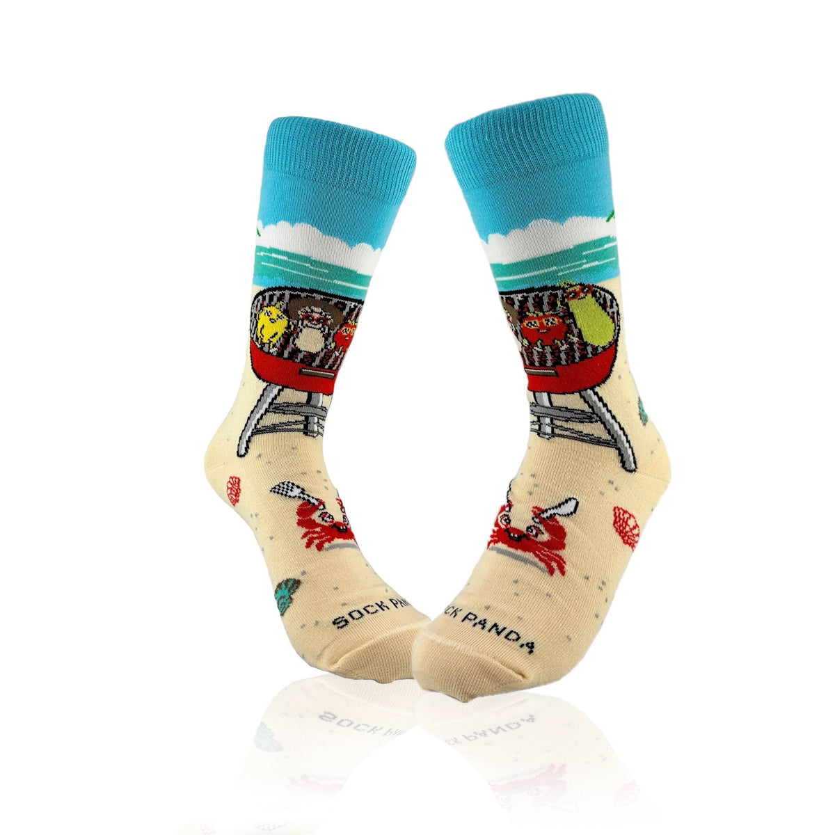 Barbeque Socks from the Sock Panda (Adult Small - Shoe Sizes 2-5), VeggyBBQSm