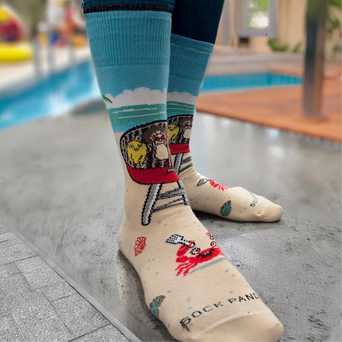 Barbeque Socks from the Sock Panda (Adult Small - Shoe Sizes 2-5), VeggyBBQSm