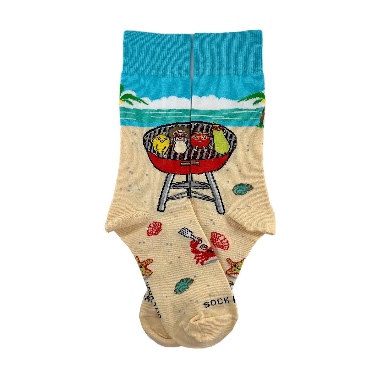 Barbeque Socks from the Sock Panda (Adult Small - Shoe Sizes 2-5), VeggyBBQSm