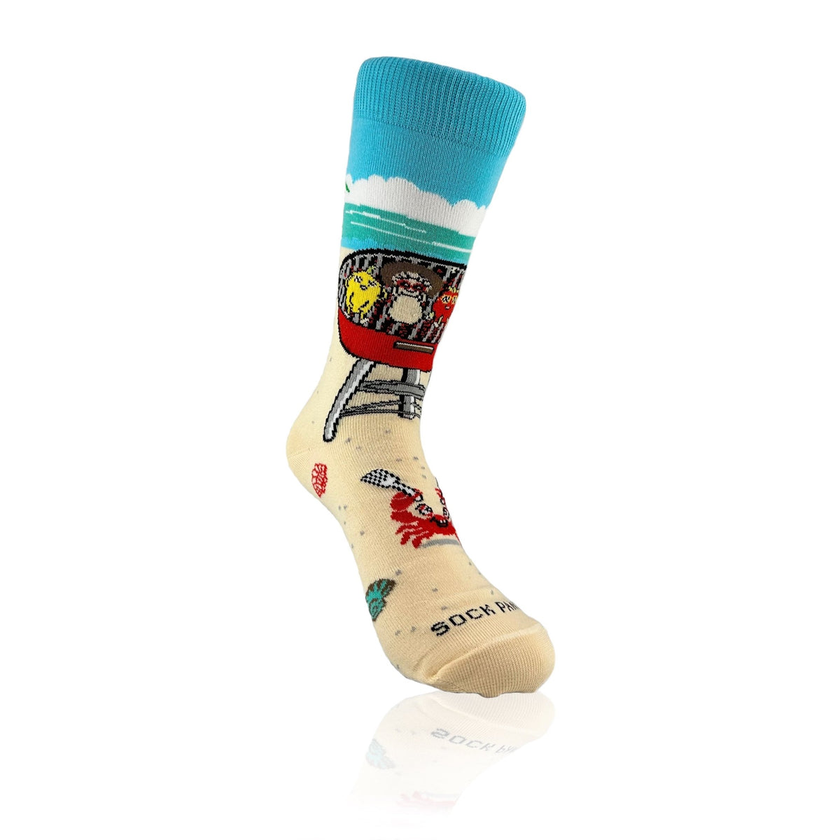 Barbeque Socks from the Sock Panda (Adult Small - Shoe Sizes 2-5), VeggyBBQSm