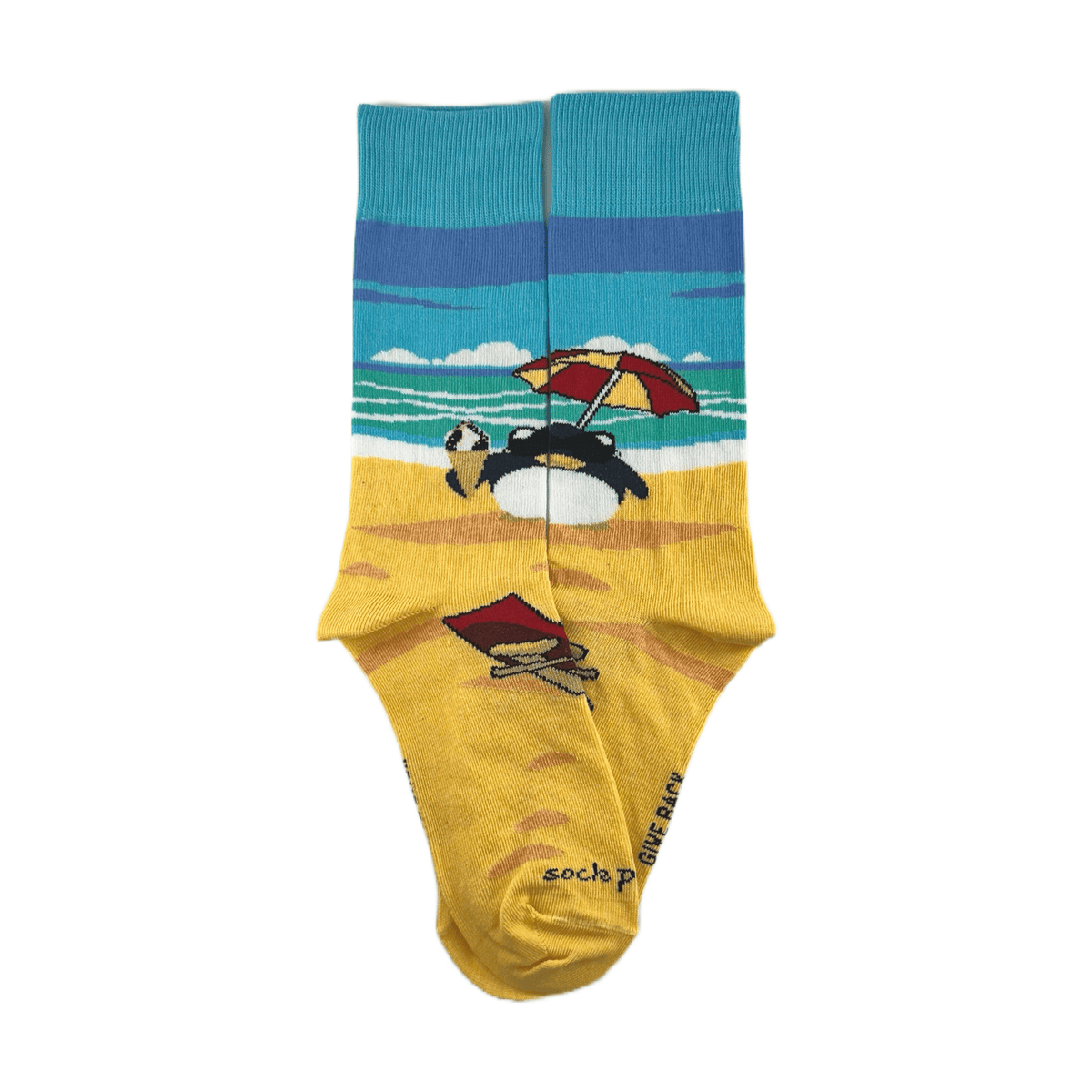 Beach Penguin Socks from the Sock Panda (Adult Medium - Women's Shoe Sizes 5-10), BeachPenguinMd