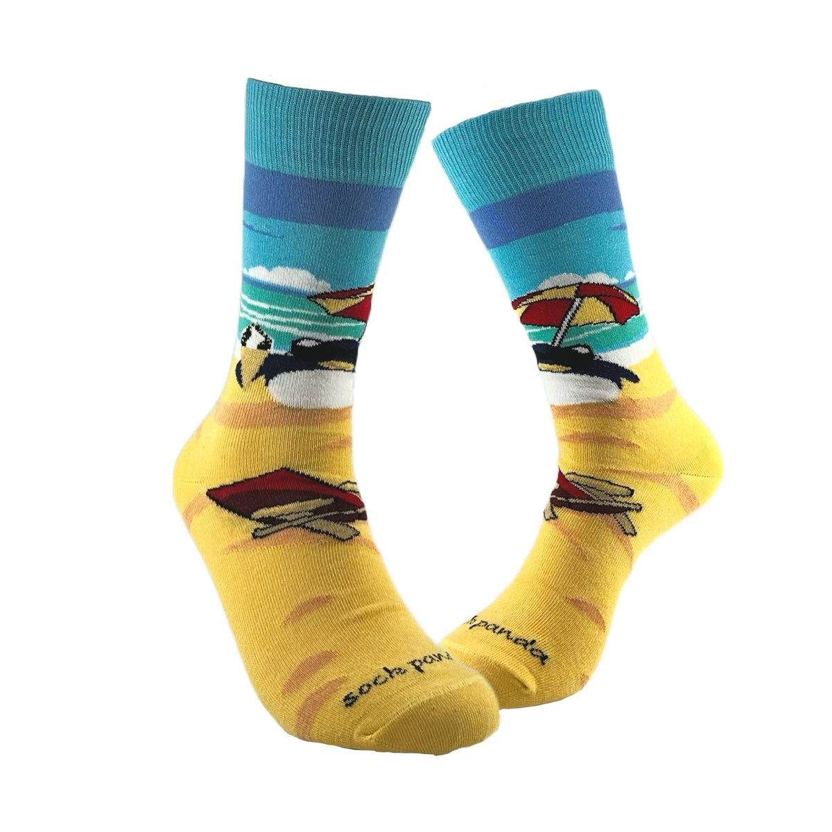 Beach Penguin Socks from the Sock Panda (Adult Medium - Women's Shoe Sizes 5-10), BeachPenguinMd