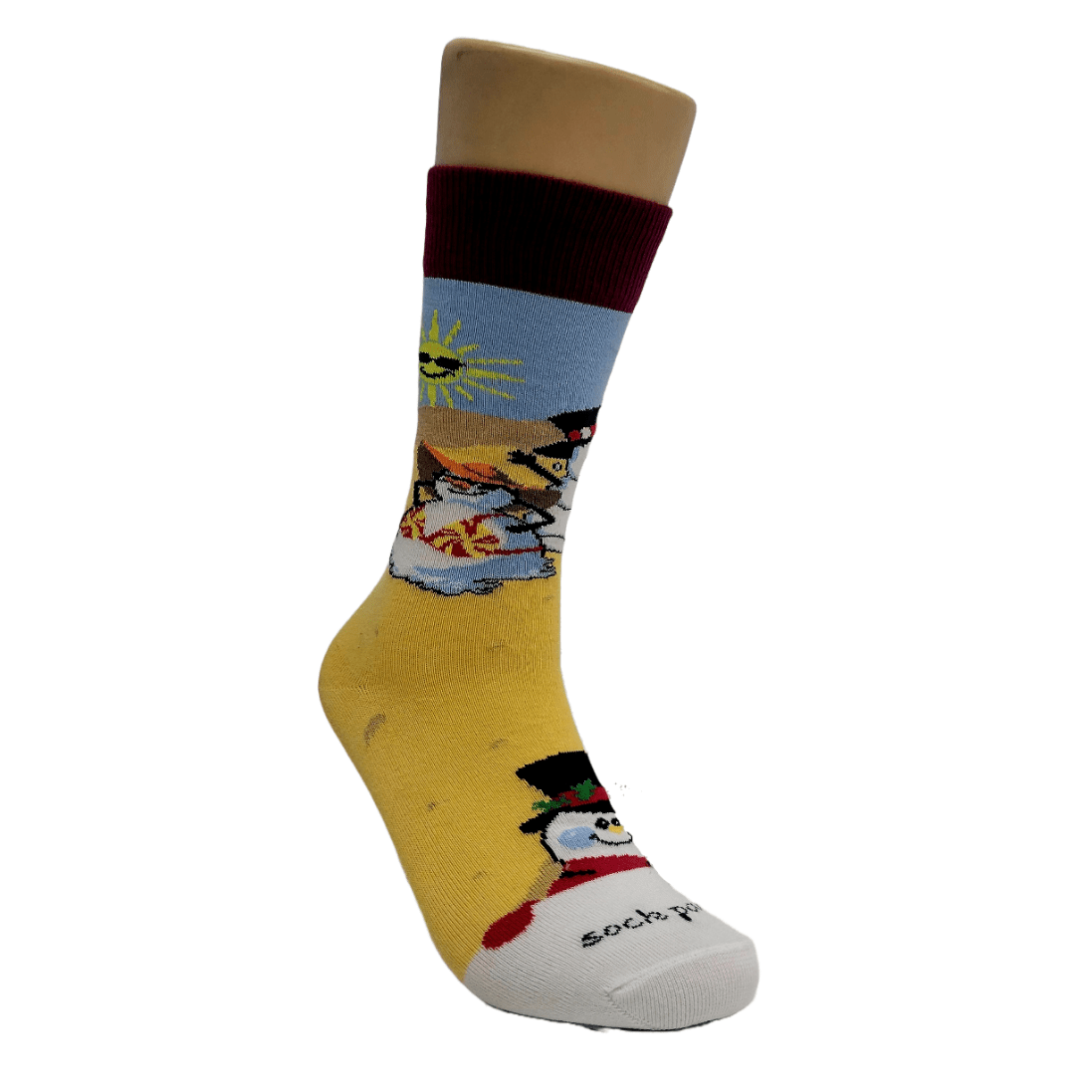 Beach Snowmen Socks from the Sock Panda (Adult Medium - Women's Shoe Sizes 5-10), BeachSnowMd