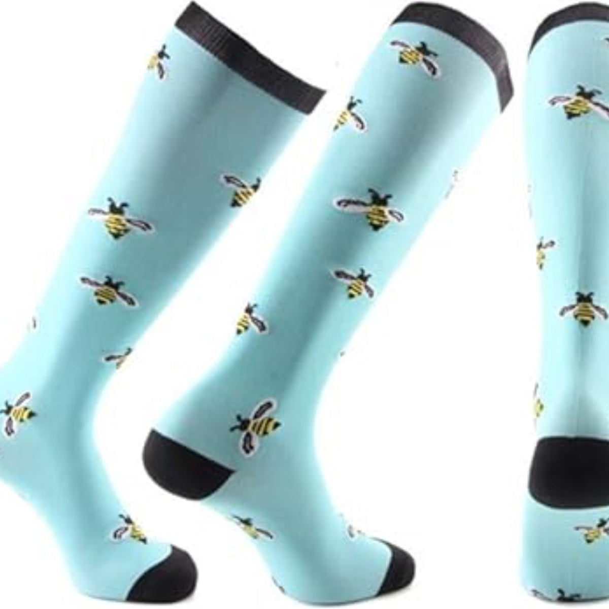 Bee Patterned Knee High (Compression Socks), BeeCompMd