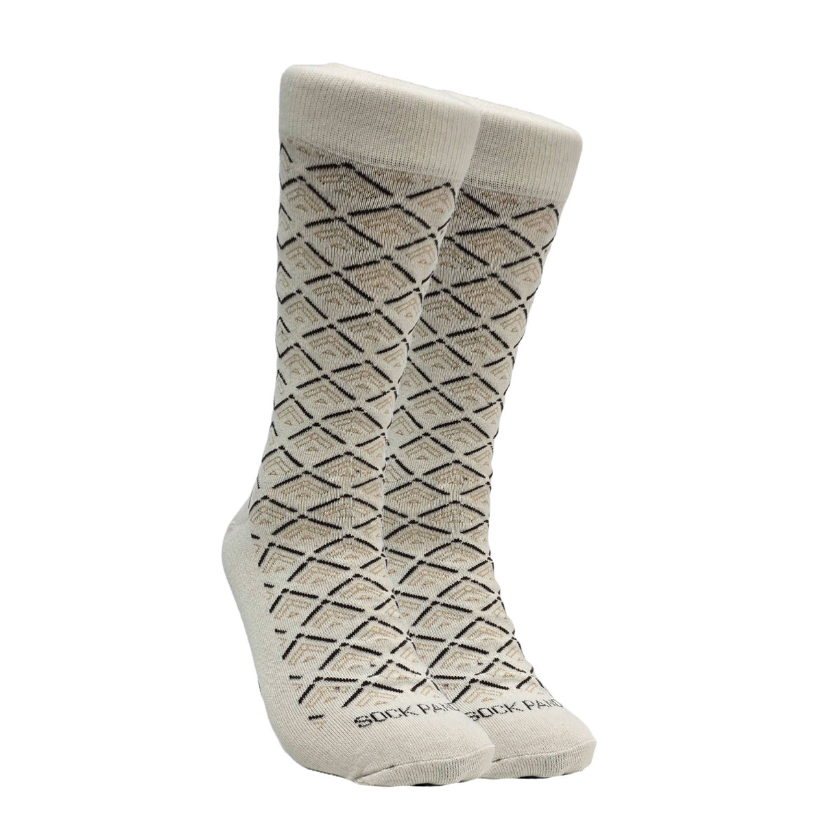 Beige Classic Diamond Pattern from the Sock Panda (Adult Large), ClassicBeigeLg