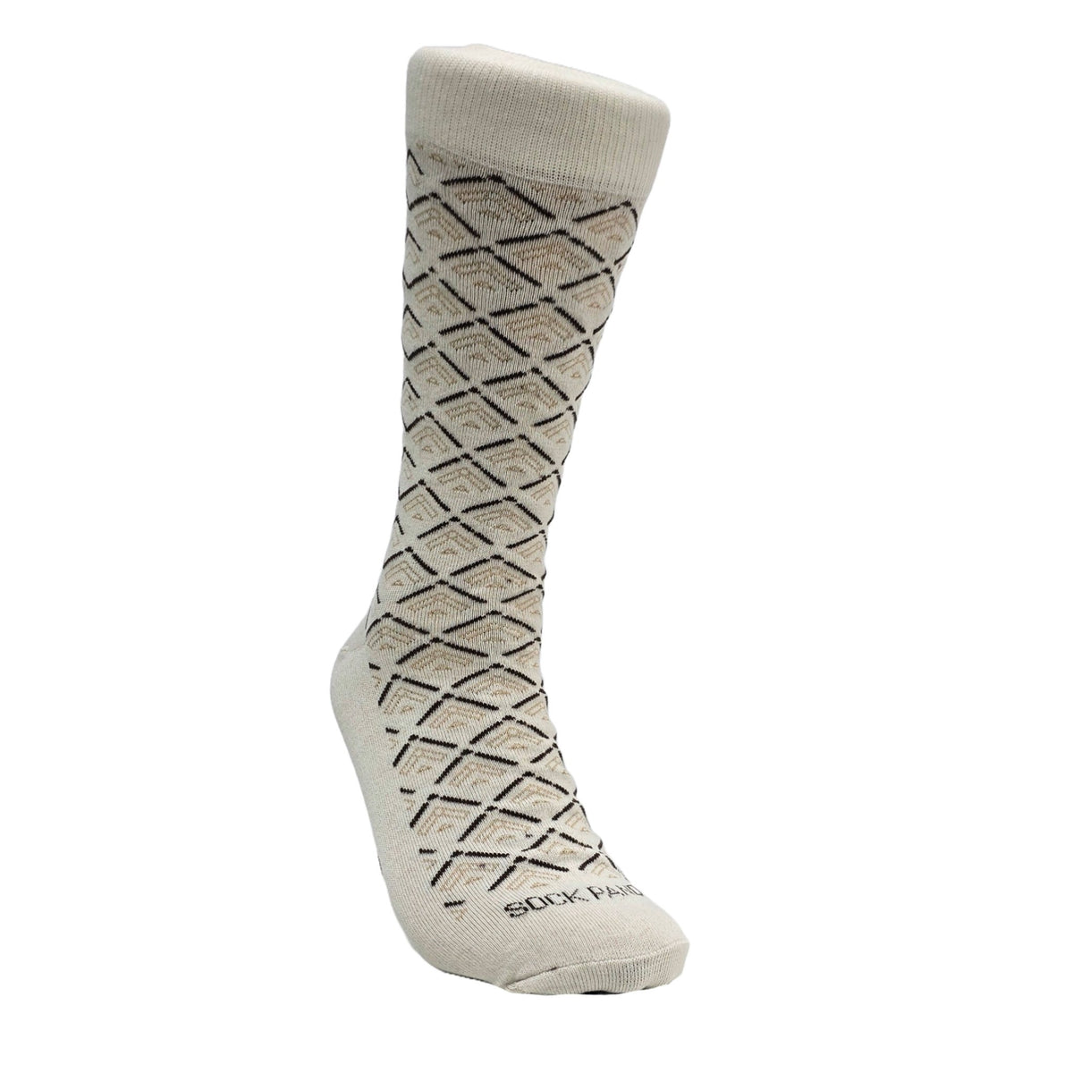 Beige Classic Diamond Pattern from the Sock Panda (Adult Large), ClassicBeigeLg