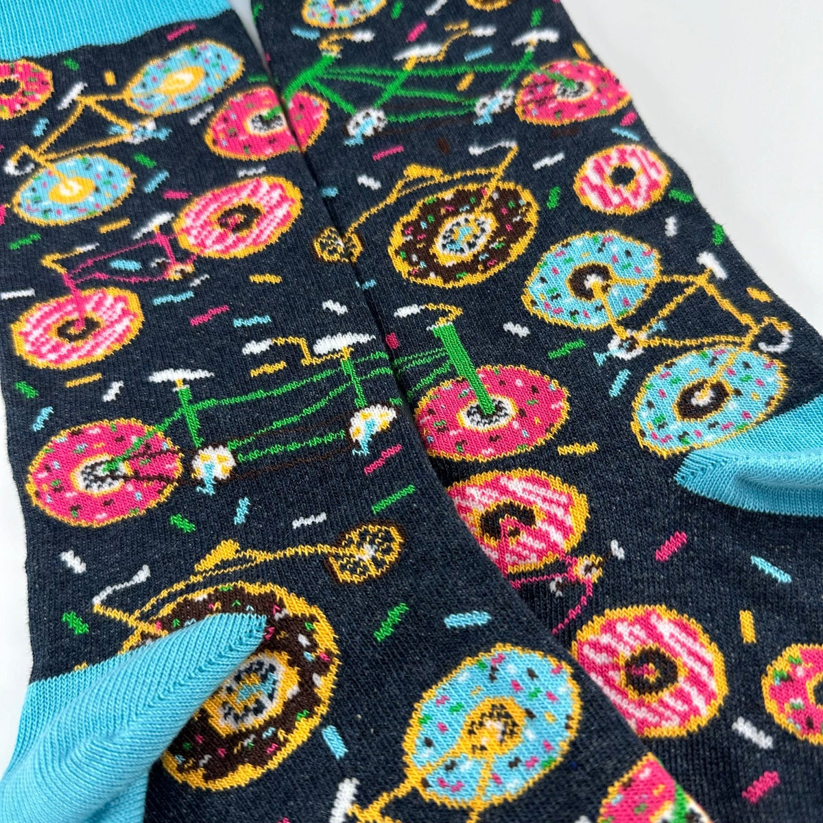 Bicycle Donut Socks from the Sock Panda (Adult Medium - Women's Shoe Sizes 5-10), BikeDonutMd
