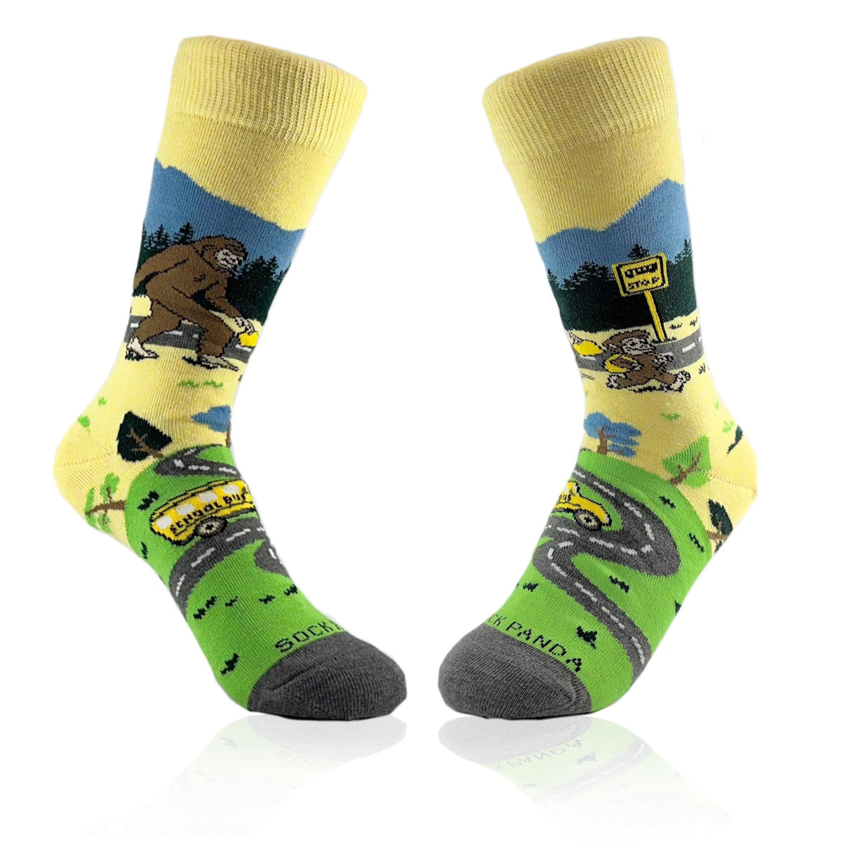 Bigfoot Back to School Socks from the Sock Panda (Adult Small), BigfootFamSm