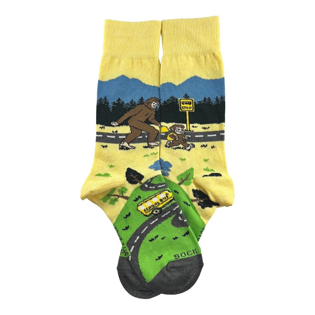 Bigfoot Back to School Socks from the Sock Panda (Adult Small), BigfootFamSm
