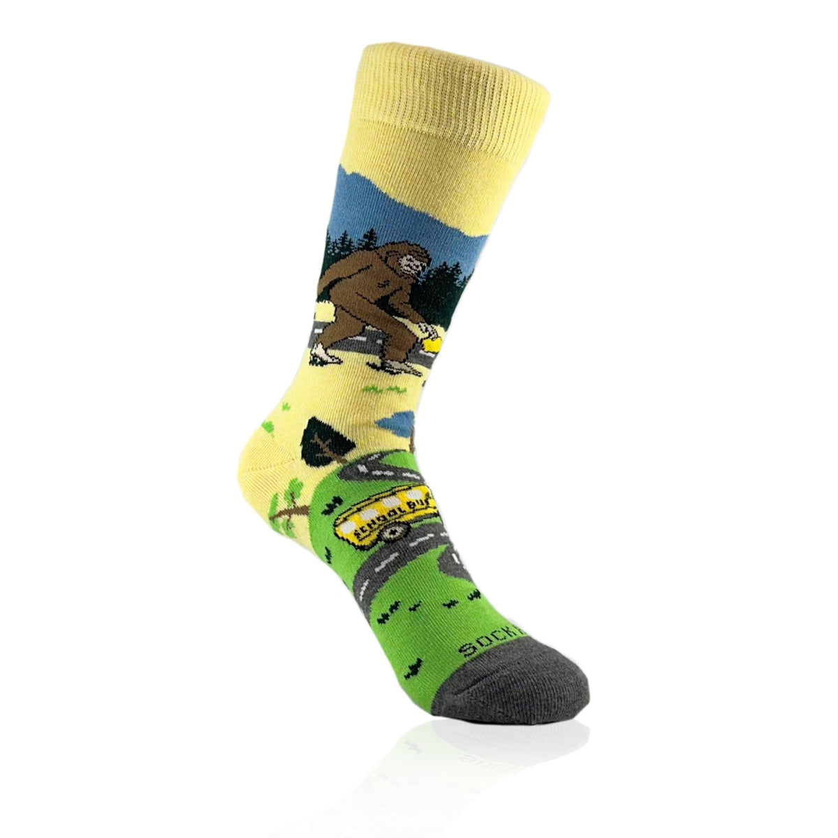 Bigfoot Back to School Socks from the Sock Panda (Adult Small), BigfootFamSm