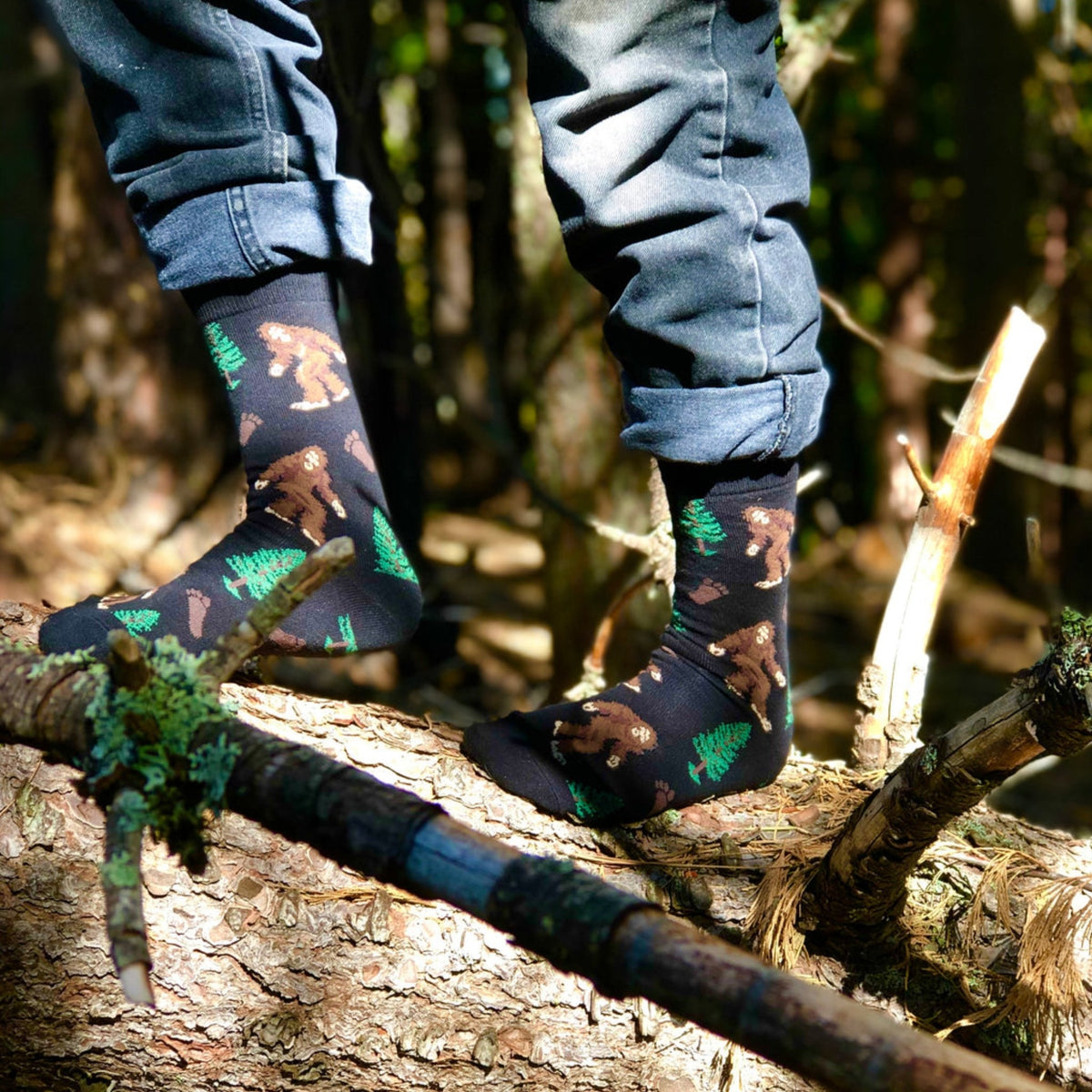 Bigfoot Socks from the Sock Panda (Men's or Women's Sizes), BigFootTreeLg