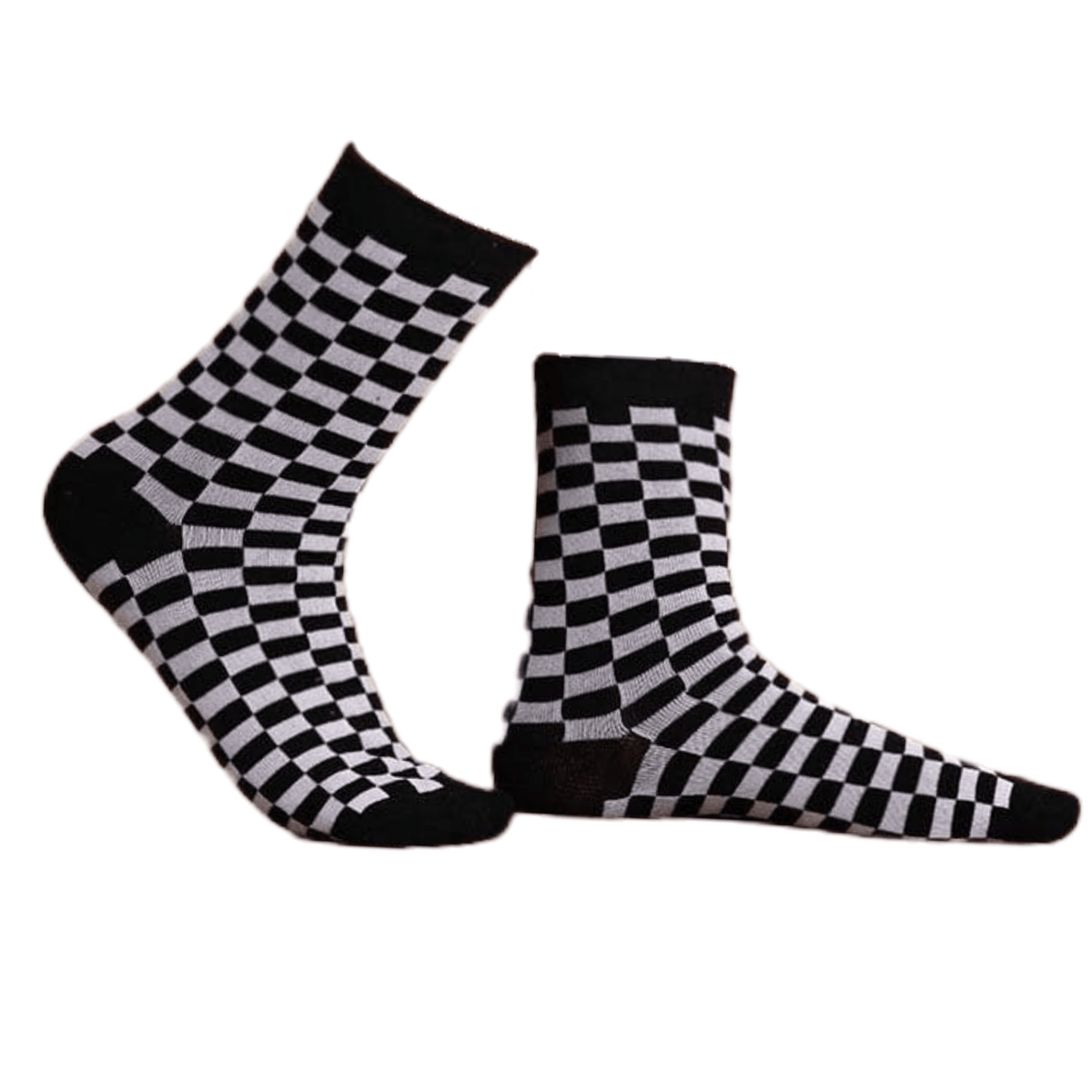 Black and Gray Checkered Socks from the Sock Panda (Adult Medium - Women's Shoe Sizes 5-10), BandGCheckMd