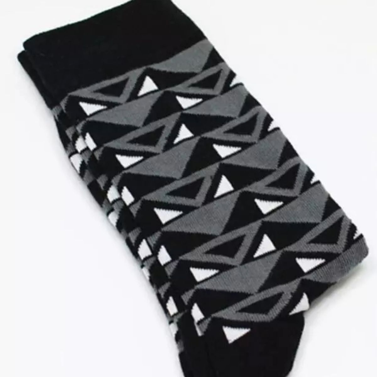 Black and Gray Triangle Socks from the Sock Panda (Adult Large - Men's Shoe Sizes 8-12), BandGTriangleLg