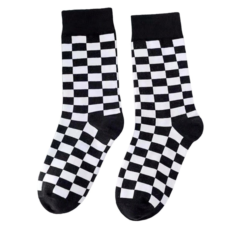 Black and White Checkered Socks from the Sock Panda (Adult Medium - Women's Shoe Sizes 5 - 10)