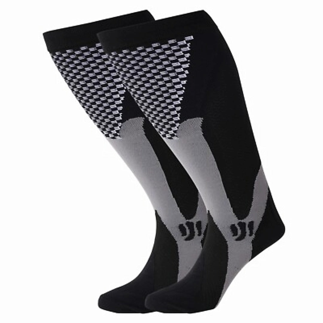Black Sport Knee High - (Compression Socks), BlackSportComp2XL