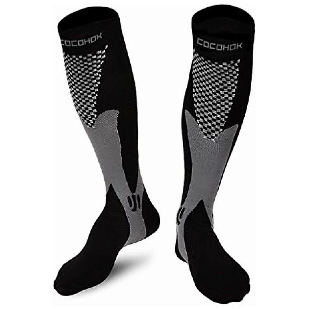 Black Sport Knee High - (Compression Socks), BlackSportCompMd