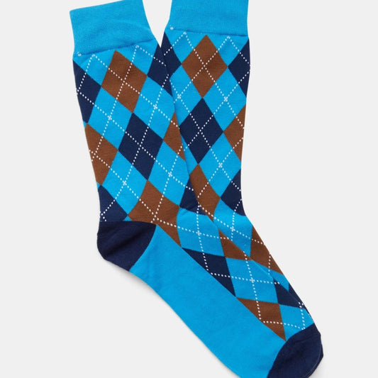 Blue Argyle Socks from the Sock Panda (Adult Large - Men's Shoe Sizes 8 - 12)