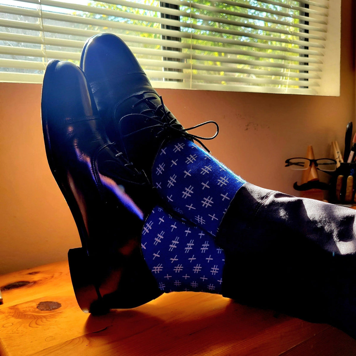Blue Hashtag Patterned Socks from the Sock Panda (Adult Large), BlueHashTagLg