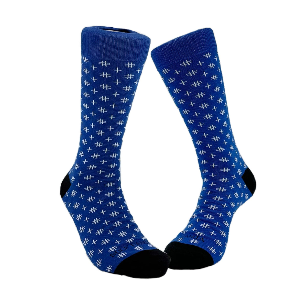 Blue Hashtag Patterned Socks from the Sock Panda (Adult Large), BlueHashTagLg