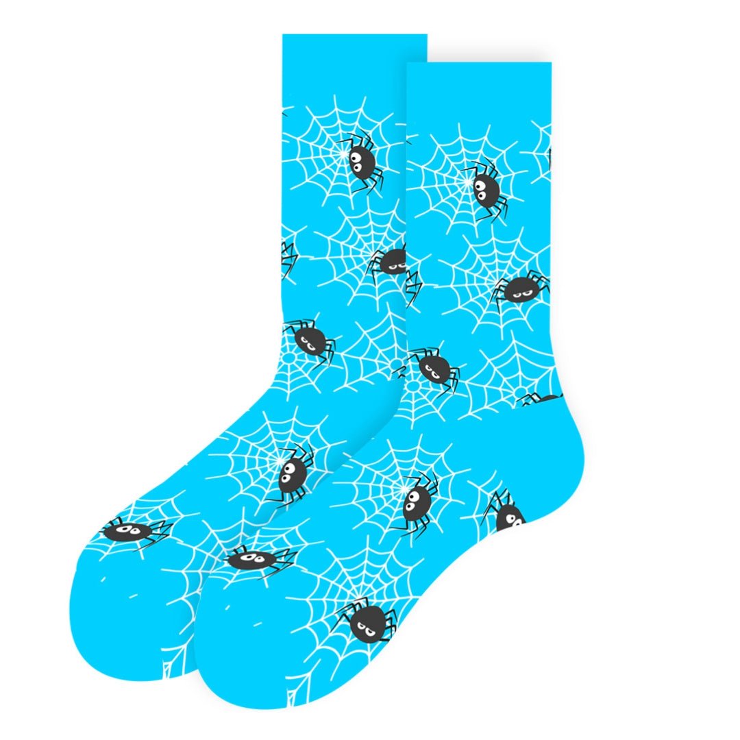 Blue Spider Socks (Adult Medium - Women's Shoe Sizes 5 - 10)