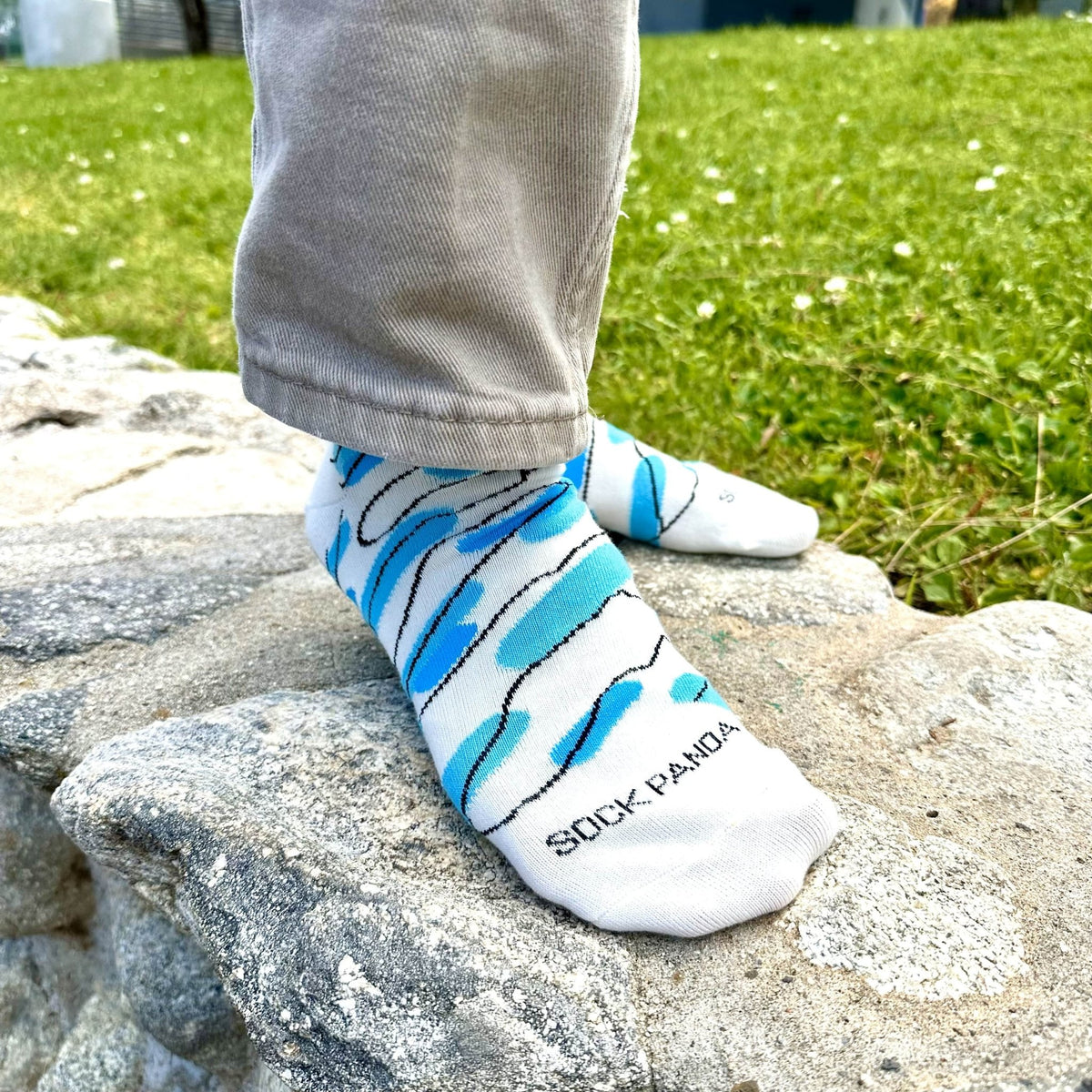 Blue Water Abstract Pattern Socks from the Sock Panda (Adult Large), BlueWaterLg