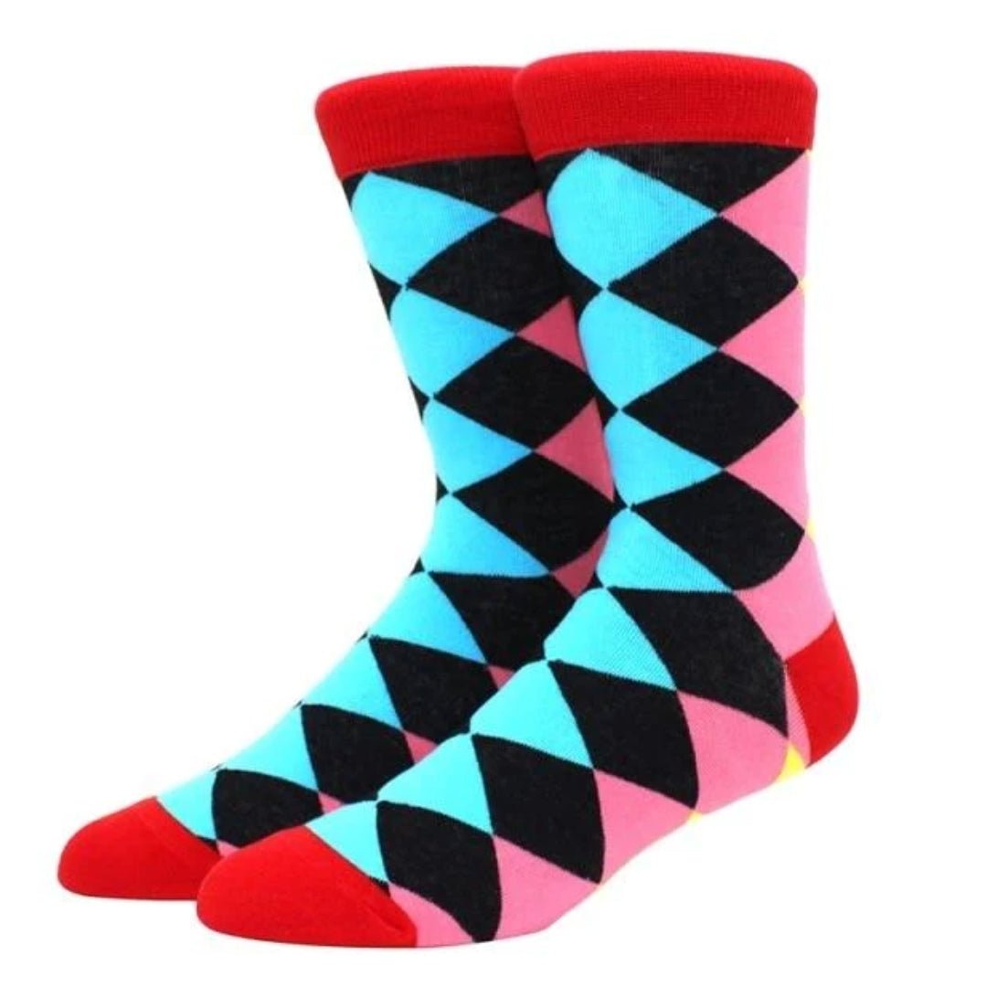 Bright Argyle Patterned Socks from the Sock Panda (Adult Large - Men's Shoe Sizes 8-12), BrightArgyleLg