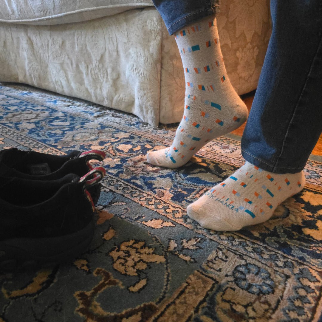 Broken Stripe Pattern Socks from the Sock Panda (Adult Large), BrokeLineGeoLg